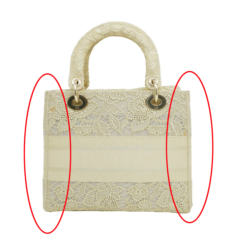 Dior Jacquard Medium Shoulder Gold Handbag LADY D-LITE